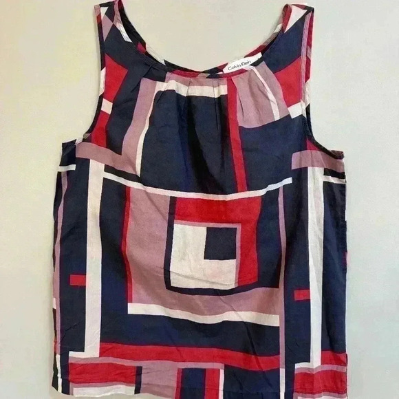 Calvin Klein womens color block sleevless shirt size S - Picture 1 of 5